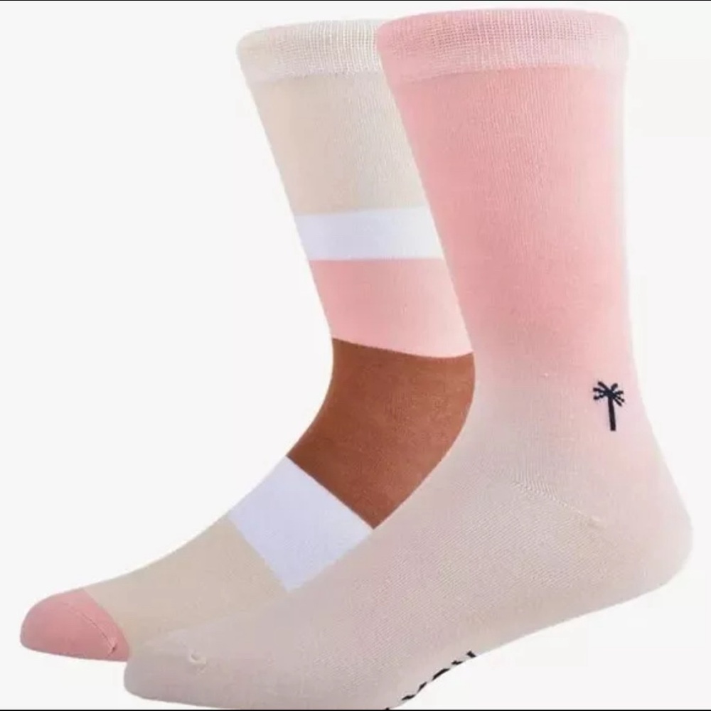 🆕 4pairs Roxy Crew Socks (2-2packs)- White/Coral and White/Blue. Size US 5-10 - Picture 5 of 6